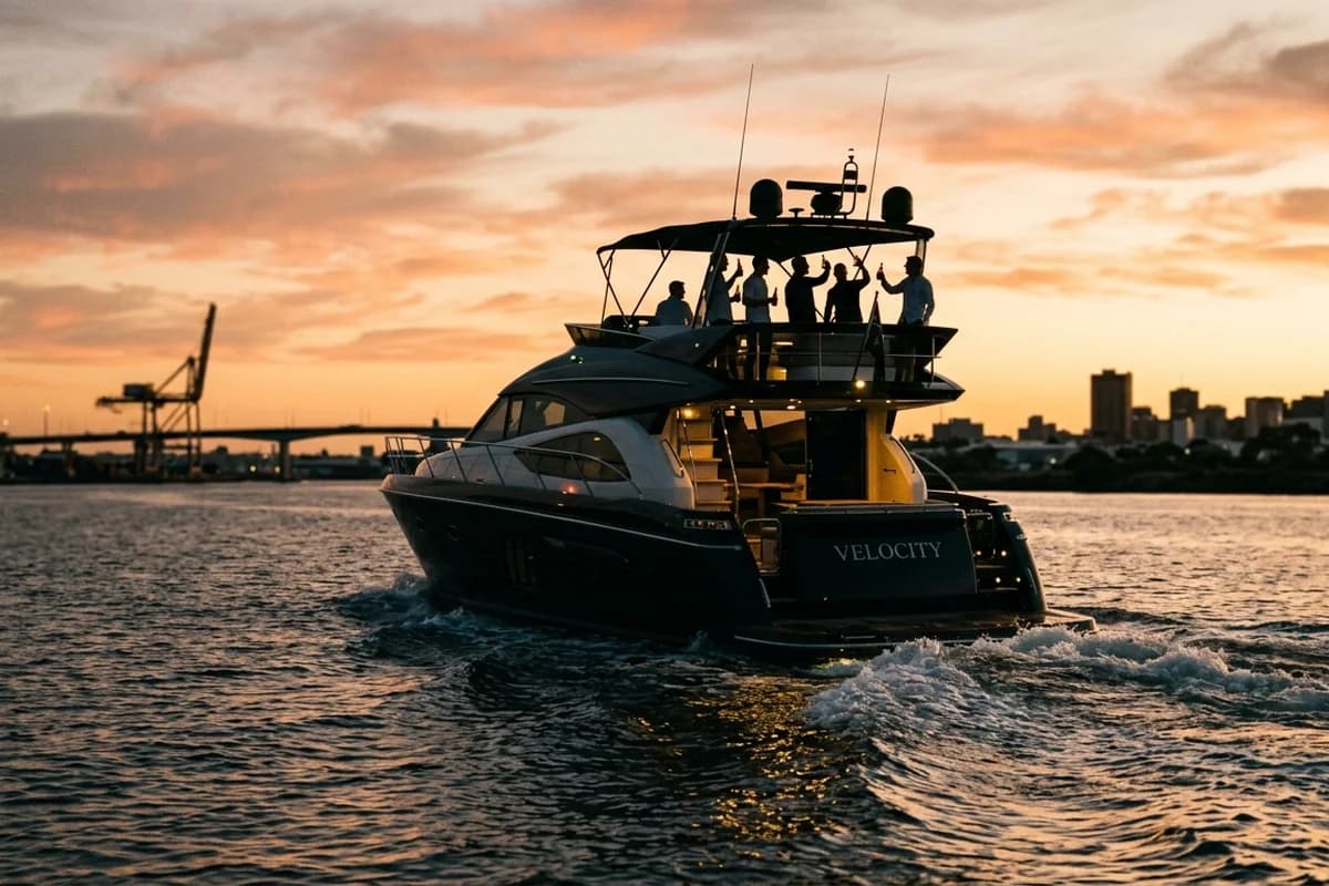 Bucks group on a private boat charter on the water off Glenelg